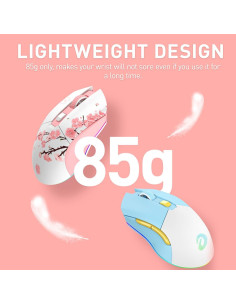 Ratón Gaming Inalámbrico DAREU Sakura Pink 12K DPI RGB 2