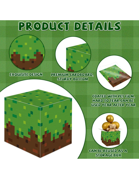 Kit de Decoración de Fiesta de Cumpleaños Pixel Miner 110 Piezas