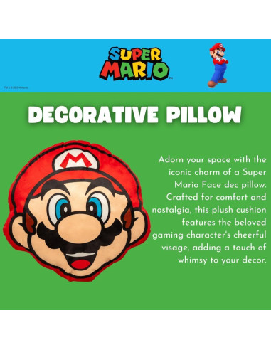 Almohada Decorativa Super Mario Franco 40.6 cm Suave