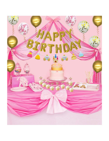 Decoraciones de Fiesta de Princesa Ywediim - Globos y Cortinas