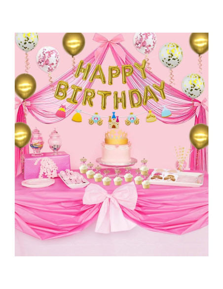 Decoraciones de Fiesta de Princesa Ywediim - Globos y Cortinas