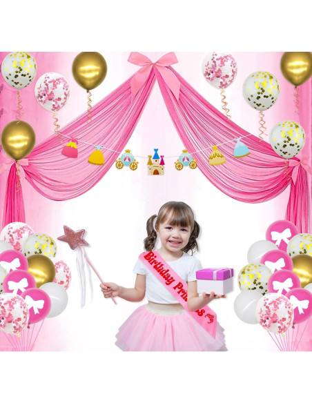 Decoraciones de Fiesta de Princesa Ywediim - Globos y Cortinas