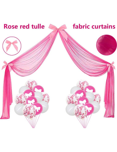 Decoraciones de Fiesta de Princesa Ywediim - Globos y Cortinas