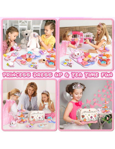 Juego de Té de Princesa Aojieni - 63 Piezas con Accesorios 2