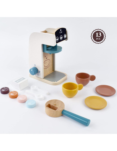 Juego de Café de Madera PairPear 13 Piezas para Niños Juego de Café de Madera PairPear 13 Piezas para Niños