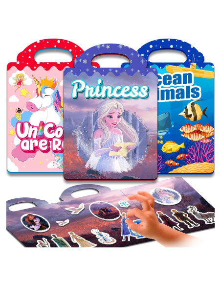 3 Libros de Pegatinas Reutilizables Meleetoon para Niños 1-4 Años