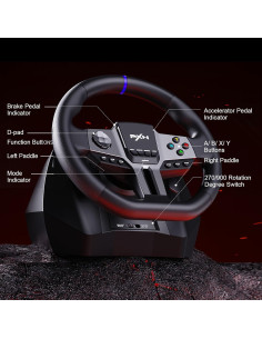 Volante de Carreras PXN V9 GEN2 USB 270/900 con Pedales 2