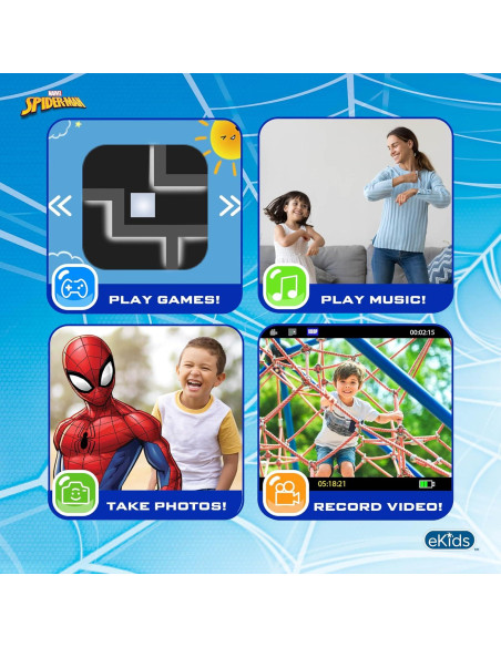 Cámara Digital para Niños eKids Spiderman 16MP con Tarjeta SD