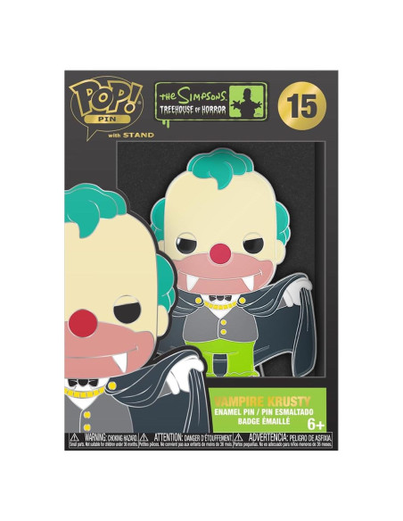 Pin de Esmalte Krusty El Payaso Vampiro Funko 10.16 cm Pin de Esmalte Krusty El Payaso Vampiro Funko 10.16 cm