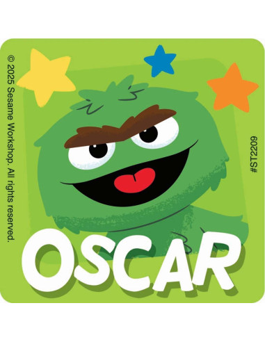 Pegatinas Plaza Sésamo 100 ct - SonrisasMakers 6.35 cm