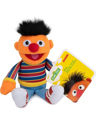 Beanbag Ernie GUND 16 cm Plaza Sésamo Suave y Lavable