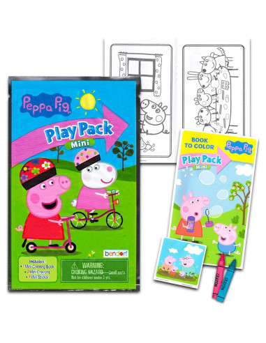 Juego de Fiesta Mini Peppa Pig - 8 Paquetes con Libros y Stickers