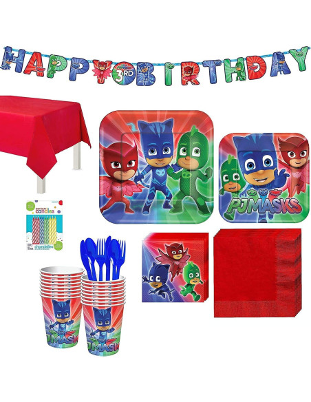 Platos de Papel Cuadrados American Greetings PJ Masks 23 cm - 8 Unidades