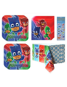 Suministros Fiesta Cumpleaños PJ Masks para 16 Personas