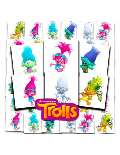Paquete de 72 Tatuajes Temporales de Trolls Crenstone 5.08 cm
