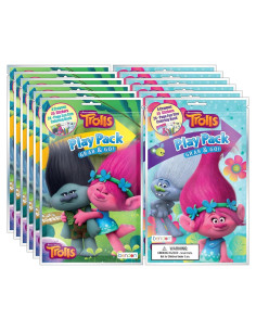 Paquete de 12 Juegos Trolls Agarra y Ve Bendon - Mini Colorear