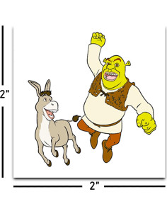 Paquete de 72 Tatuajes Temporales Shrek 5x5 cm para Niños 2