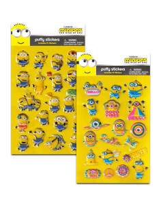 Set de Stickers Esponjosos Minions - 114 Stickers para Fiestas 2