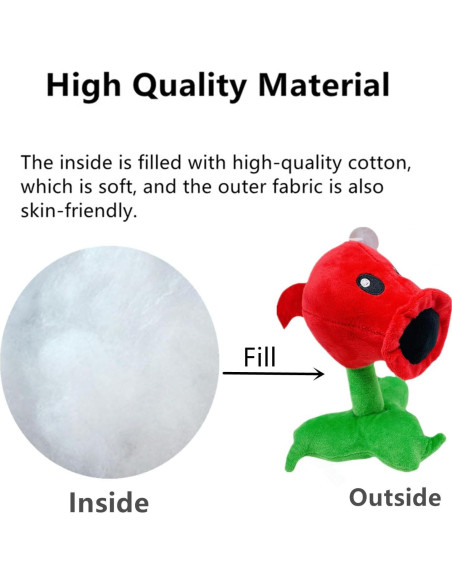 Juguete de Peluche Peashooter PVZ 16-18cm JHESAO Suave Juguete de Peluche Peashooter PVZ 16-18cm JHESAO Suave