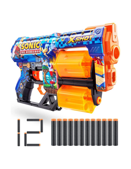 Blaster de Foam X-Shot Skins Dread Sonic - 12 Dardos