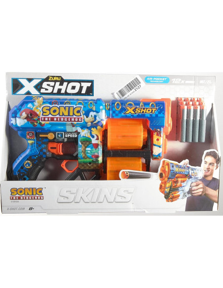 Blaster de Foam X-Shot Skins Dread Sonic - 12 Dardos