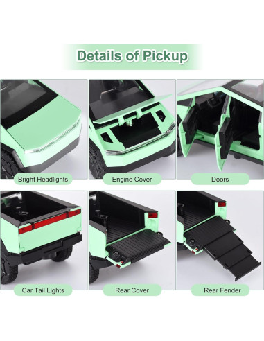 Conjunto de Camionetas 3-en-1 Shantou Huixiang Verde 1:32