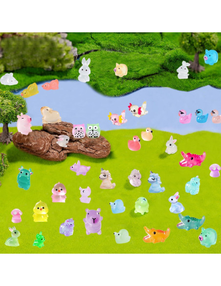 150 Figuras de Animales Miniatura Luminiscentes U-Zimikee