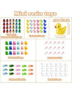 Figuras de Animales de Resina Barydat 400 Pcs Decoración 2