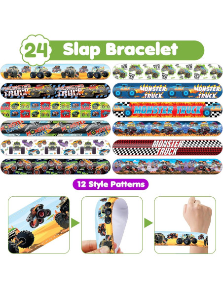 Set Fiesta Camiones Monstruo 72PCS - 48 Tatuajes + 24 Pulseras Set Fiesta Camiones Monstruo 72PCS - 48 Tatuajes + 24 Pulseras
