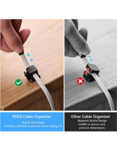 Organizador de Cables PZOZ 6 Clips Adhesivos Negro 2