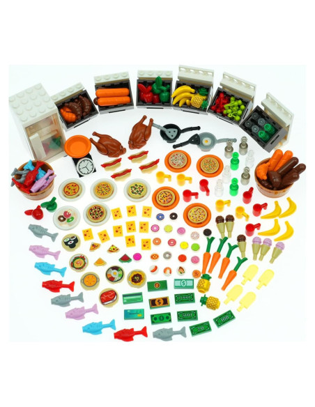 Juego de Comida de Ciudad BroTex - Accesorios de Bloques