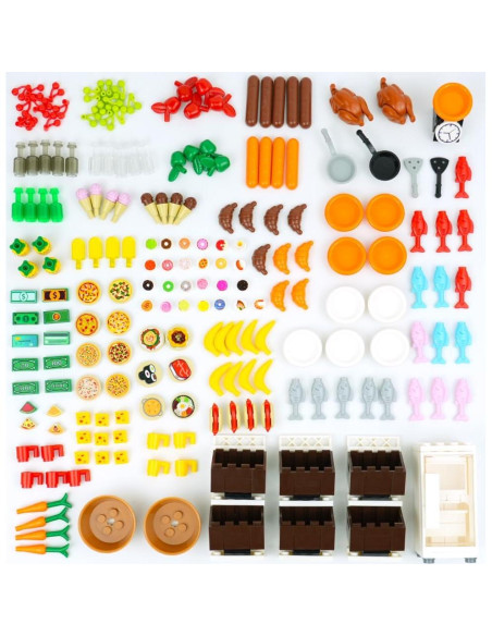 Juego de Comida de Ciudad BroTex - Accesorios de Bloques