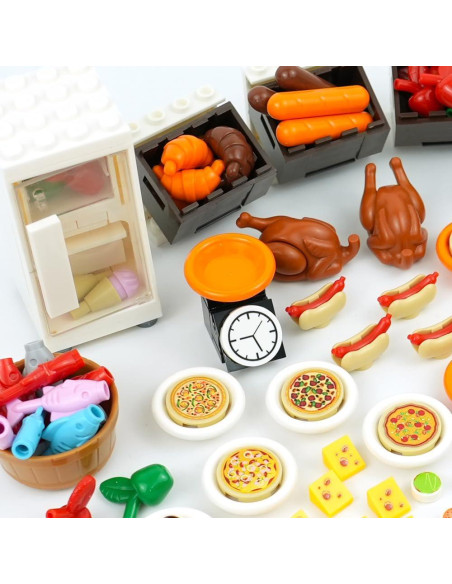 Juego de Comida de Ciudad BroTex - Accesorios de Bloques