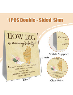 Set de Juegos para Baby Shower Winnie - 30 Tarjetas + Cartel 2