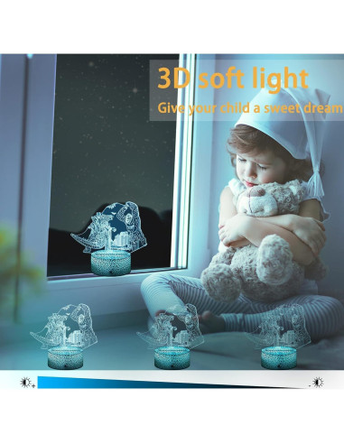 Luz Nocturna LED 3D Godzilla vs King Kong con Control Remoto