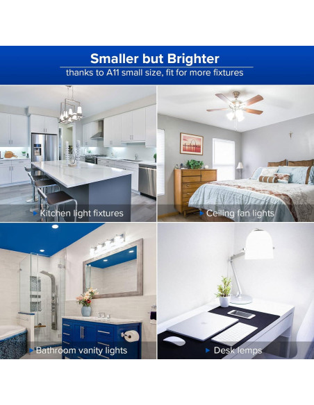 Bombillas LED SANSI 7W E26 800 lúmenes 5000K Paquete de 6