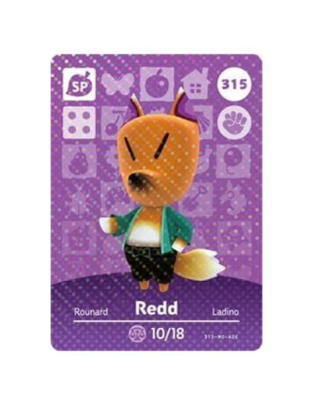 Tarjeta Amiibo Redd Animal Crossing 315 - Nintendo