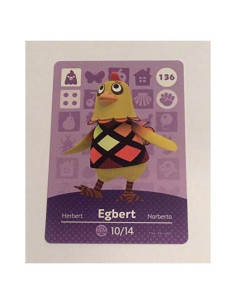 Tarjeta Amiibo Nintendo Animal Crossing Egbert 136/200