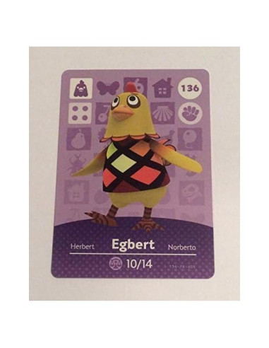 Tarjeta Amiibo Nintendo Animal Crossing Egbert 136/200