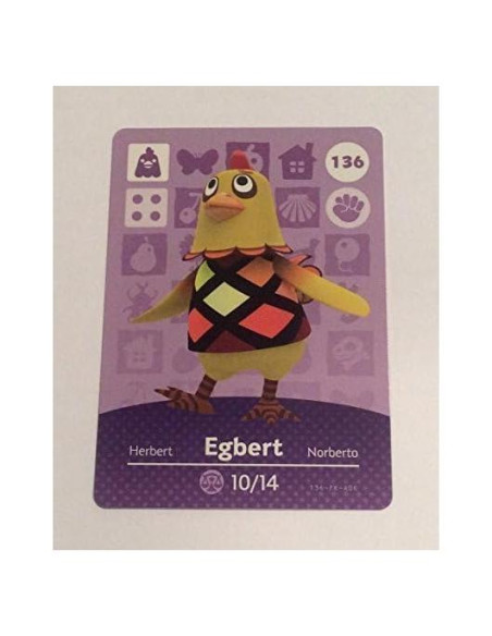 Tarjeta Amiibo Nintendo Animal Crossing Egbert 136/200
