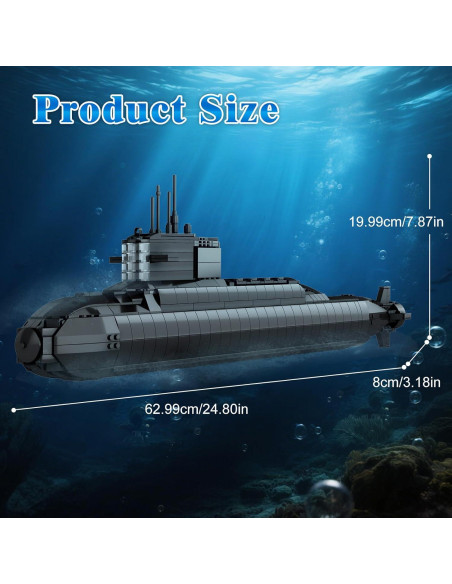 Kit de Construcción Submarino Nuclear Brihappen 1498 Piezas