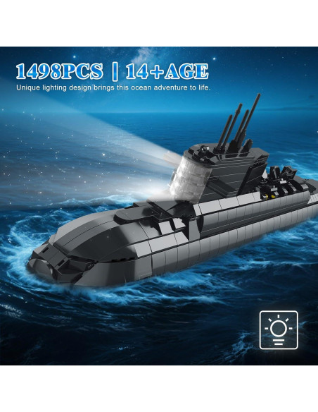 Kit de Construcción Submarino Nuclear Brihappen 1498 Piezas