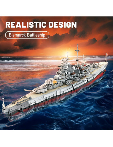 Kits de Construcción Acorazado Bismarck Brihappen 2081 Piezas