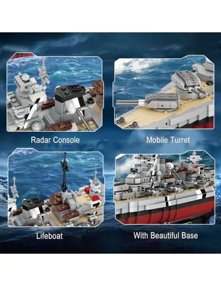 Kits de Construcción Acorazado Bismarck Brihappen 2081 Piezas Kits de Construcción Acorazado Bismarck Brihappen 2081 Piezas