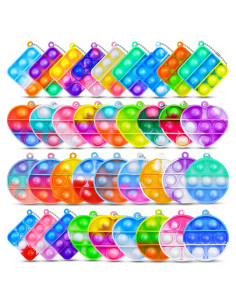 Paquete de 36 Llaveros Antiestrés Pop BicMan - Juguetes Infantiles