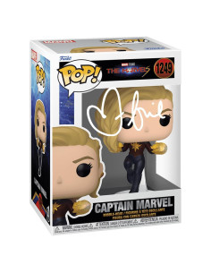 Funko Pop Brie Larson Capitán Marvel Autografiado Facsímil