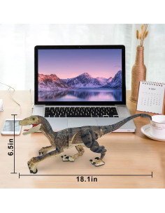 Juguete Dinosaurio RC BOMPOW 33x20x18cm Amarillo para Niños 2