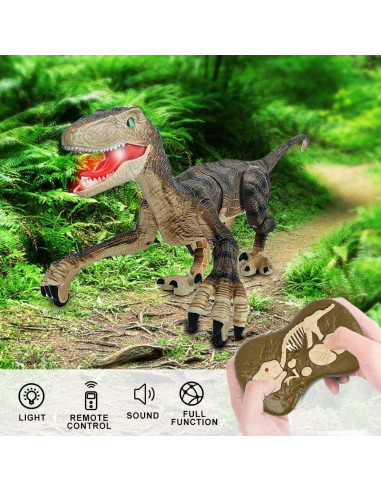 Juguete Dinosaurio RC BOMPOW 33x20x18cm Amarillo para Niños
