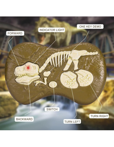 Juguete Dinosaurio RC BOMPOW 33x20x18cm Amarillo para Niños