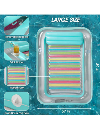 Flotador Inflable Jasonwell 4 en 1 Verde XXL para Piscina